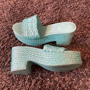 Nine West aqua sandals, size 10